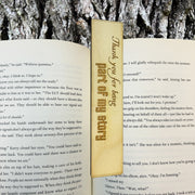 Bookmark - Thank you for being part of my story - Birch Wood