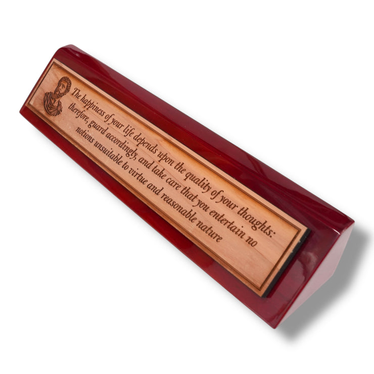 Desk Wedge Name plate - Marcus Aurelius - 11 Inches