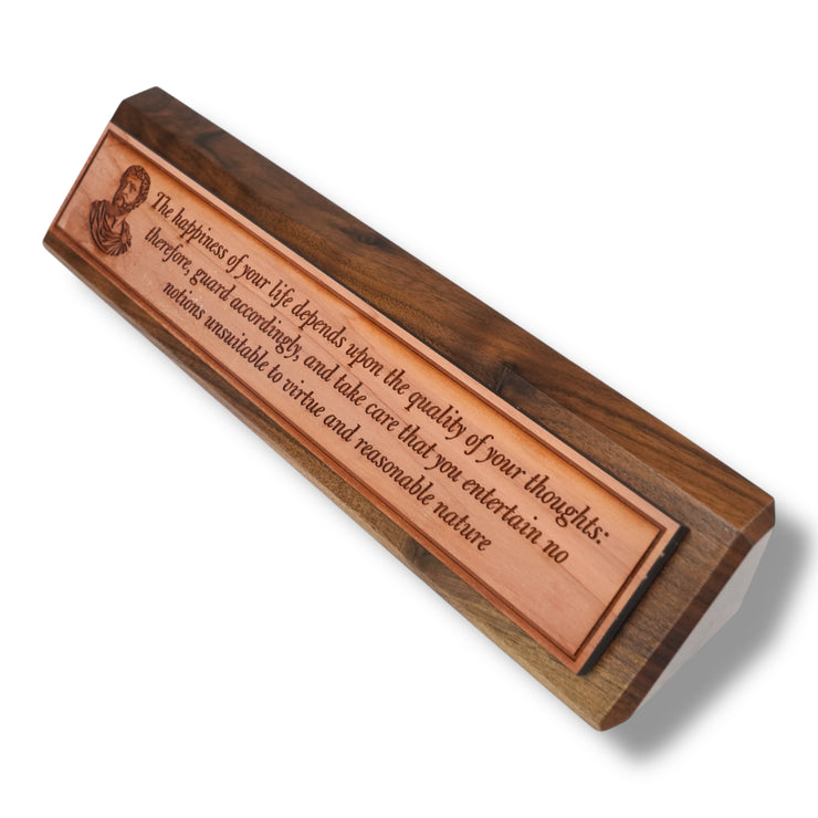 Desk Wedge Name plate - Marcus Aurelius - 11 Inches