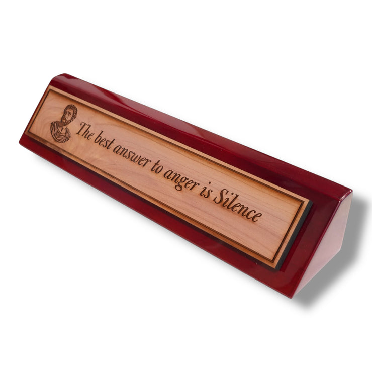 Desk Wedge Name plate - Marcus Aurelius - 11 Inches