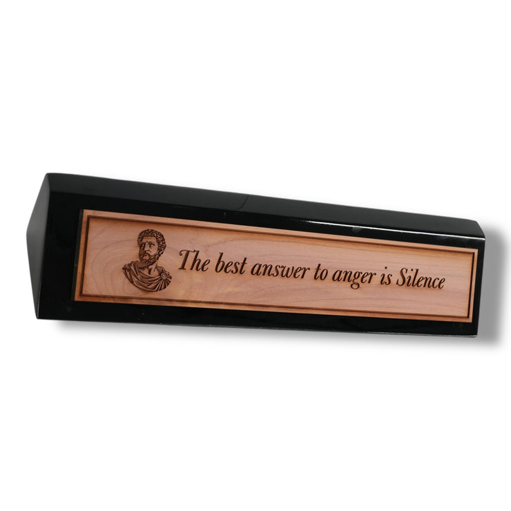 Desk Wedge Name plate - Marcus Aurelius - 11 Inches