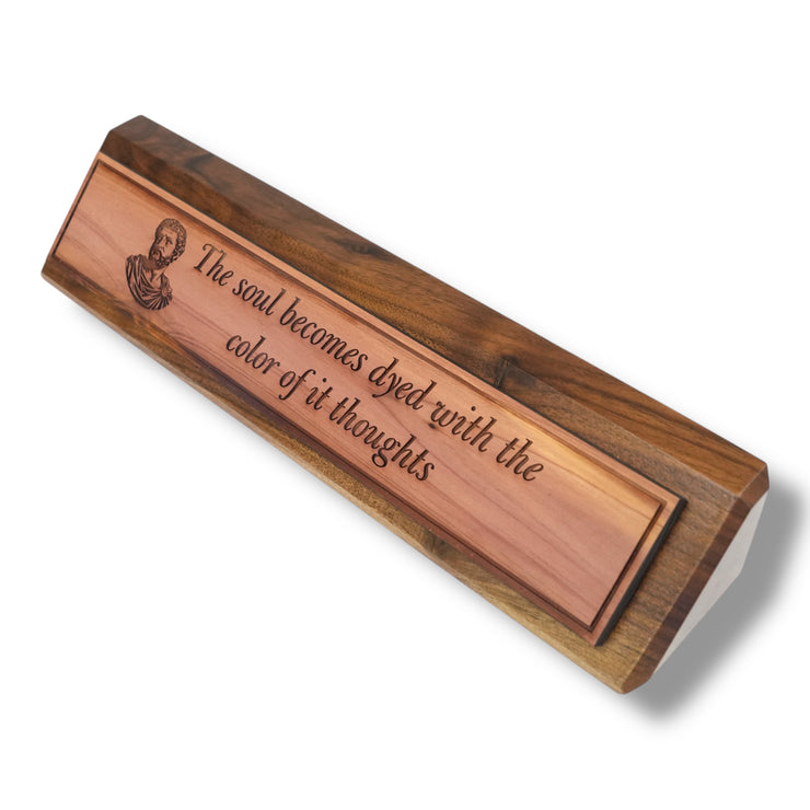 Desk Wedge Name plate - Marcus Aurelius - 11 Inches