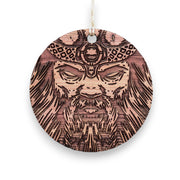 Viking Warrior - Raw Cedar Ornament 3x3in