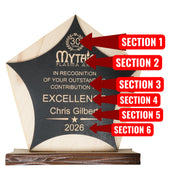 Award - PERSONALIZED - Trophy Award 1 - Black on Raw Wood