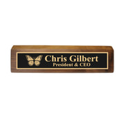 Desk Wedge Name Plate - PERSONALIZED - Butterfly - 11 Inches