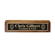 Desk Wedge Name Plate - PERSONALIZED - Sugar Skull - 11 Inches