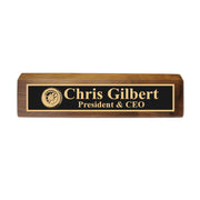 Desk Wedge Name Plate - PERSONALIZED - Wheel Tire - 11 Inches