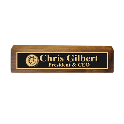 Desk Wedge Name Plate - PERSONALIZED - Wheel Tire - 11 Inches