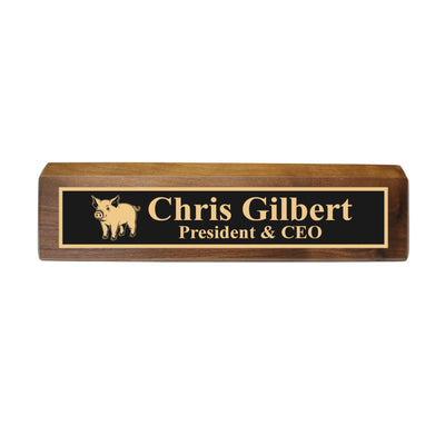 Desk Wedge Name Plate - PERSONALIZED - PIglet - 11 Inches