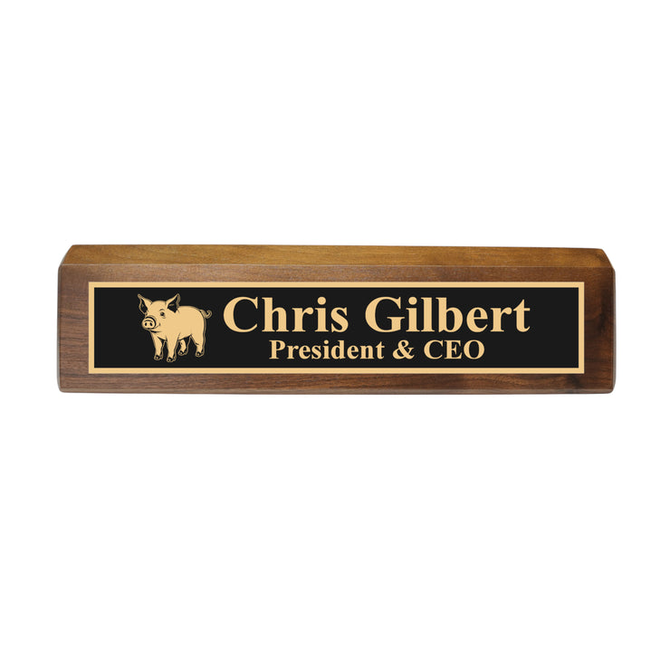 Desk Wedge Name Plate - PERSONALIZED - PIglet - 11 Inches