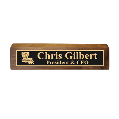 Desk Wedge Name Plate - PERSONALIZED - Louisiana - 11 Inches - Cajun