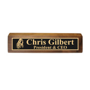 Desk Wedge Name Plate - PERSONALIZED - Native American Indian - 11 Inches