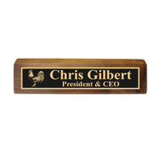 Desk Wedge Name Plate - PERSONALIZED - Chicken - 11 Inches