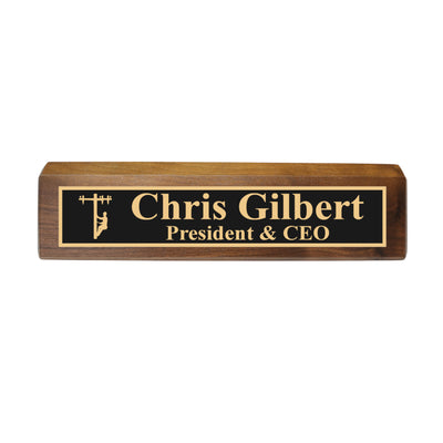 Desk Wedge Name Plate - PERSONALIZED - Lineman - 11 Inches