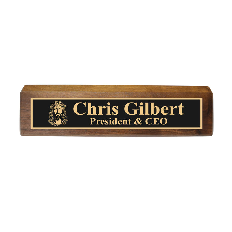 Desk Wedge Name Plate - PERSONALIZED - Jesus - 11 Inches