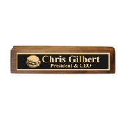 Desk Wedge Name Plate - PERSONALIZED - Hamburger - 11 Inches