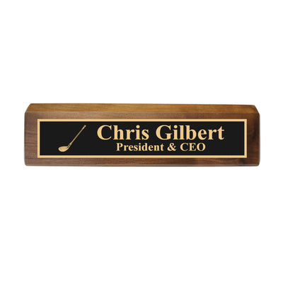Desk Wedge Name Plate - PERSONALIZED - Golf - 11 Inches