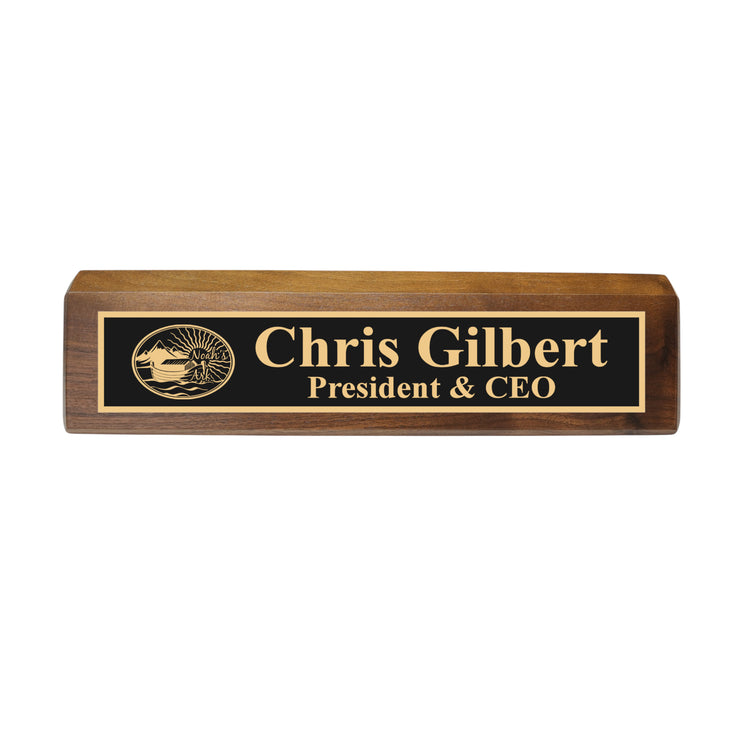 Desk Wedge Name Plate - PERSONALIZED - Noahs Ark - 11 Inches