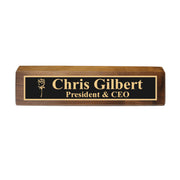 Desk Wedge Name Plate - PERSONALIZED - Rose - 11 Inches