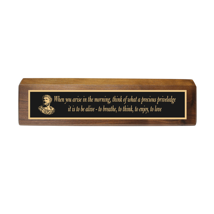 Desk Wedge Name plate -  Marcus Aurelius - 11 Inches