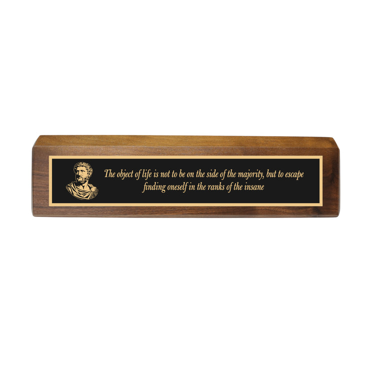 Desk Wedge Name plate -  Marcus Aurelius - 11 Inches