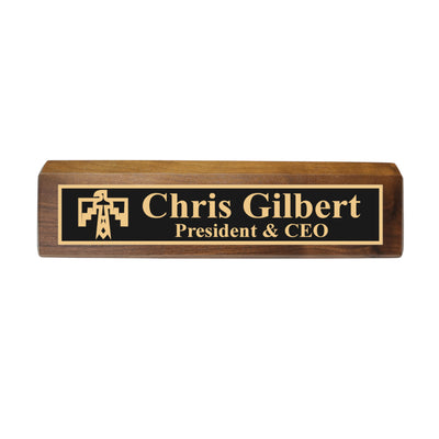 Desk Wedge Name Plate - PERSONALIZED - Thunderbird Native American - 11 Inches