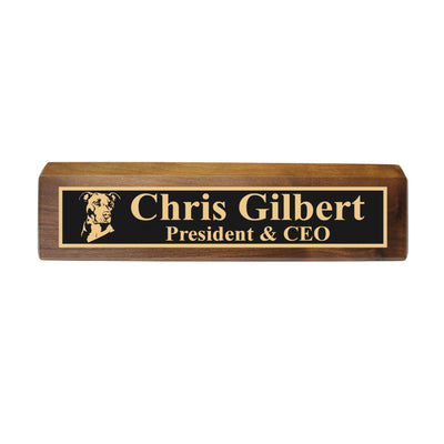 Desk Wedge Name Plate - PERSONALIZED - Pit Bull - 11 Inches