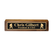 Desk Wedge Name Plate - PERSONALIZED - Bigfoot Sasquatch - 11 Inches
