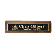 Desk Wedge Name Plate - PERSONALIZED - With God all things are possible - 11 Inches