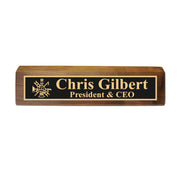 Desk Wedge Name Plate - PERSONALIZED - Firefighter - 11 Inches