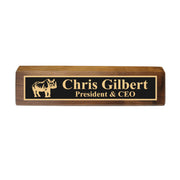 Desk Wedge Name Plate - PERSONALIZED - Indian Rhino - 11 Inches