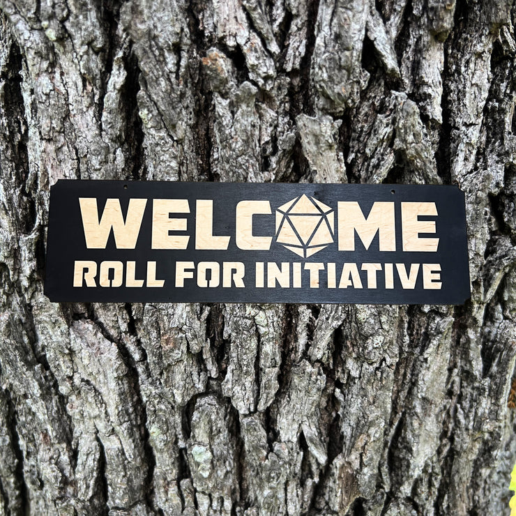 Welcome Roll for initiative BLACK sign 8x28