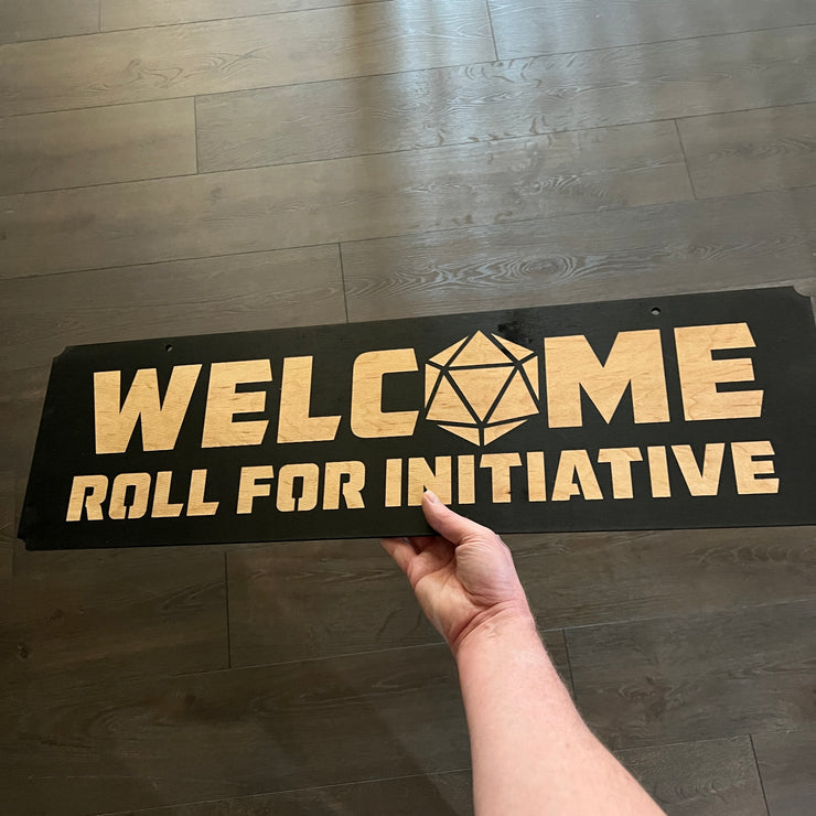Welcome Roll for initiative BLACK sign 8x28