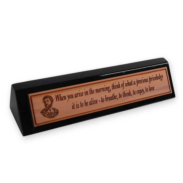 Desk Wedge Name plate - Marcus Aurelius - 11 Inches