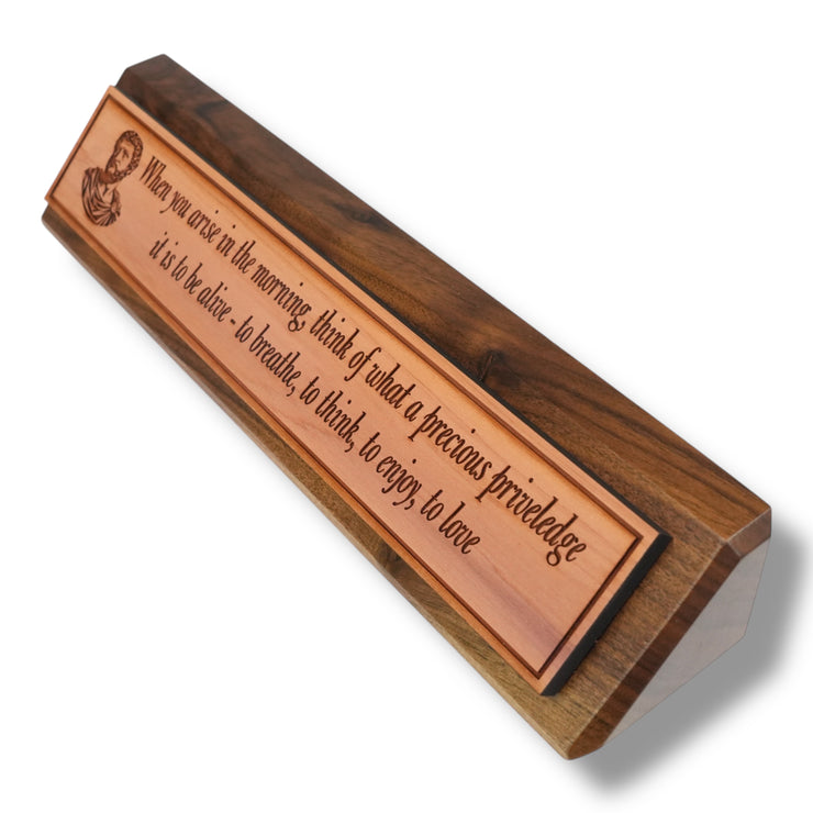 Desk Wedge Name plate - Marcus Aurelius - 11 Inches