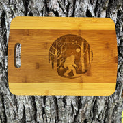 Winter Sasquatch Cutting Board 14''x9.5''x.5'' Bamboo Bigfoot