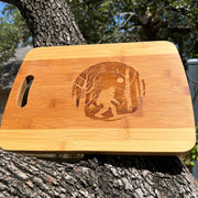 Winter Sasquatch Cutting Board 14''x9.5''x.5'' Bamboo Bigfoot