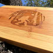 Winter Sasquatch Cutting Board 14''x9.5''x.5'' Bamboo Bigfoot