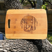 Winter Wolf Cutting Board 14''x9.5''x.5'' Bamboo