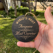 Ornament - Worlds most awesome Mail Carrier  - BLACK Ornament