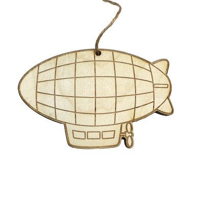 Zeppelin Blimp - Ornament Raw Wood