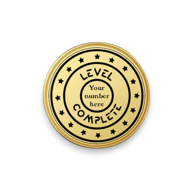 Challenge Coin - PERSONALIZED - CUSTOM - Level Complete Anniversary Birthday