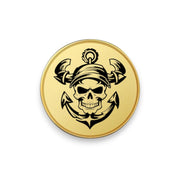 Challenge Coin - PERSONALIZED - CUSTOM - Pirate Skull Anchor