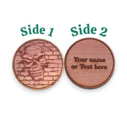 Challenge Coin - PERSONALIZED - CUSTOM - Angry Skull through brick