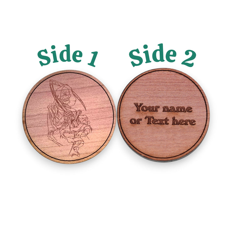 Challenge Coin - PERSONALIZED - CUSTOM - Dealer of Death Grim Reaper