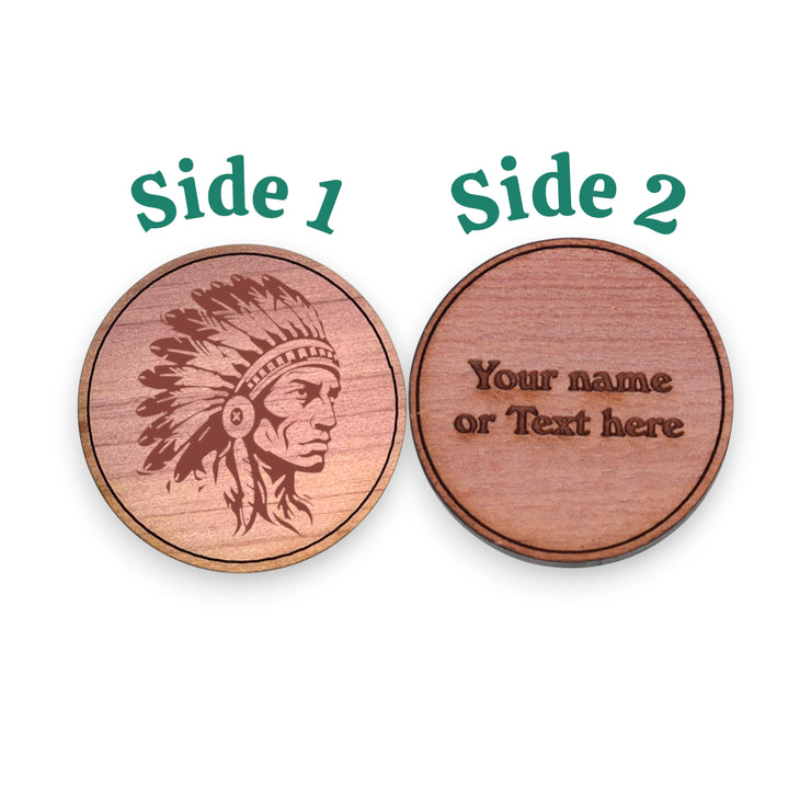 Challenge Coin - PERSONALIZED - CUSTOM - Indian Chief