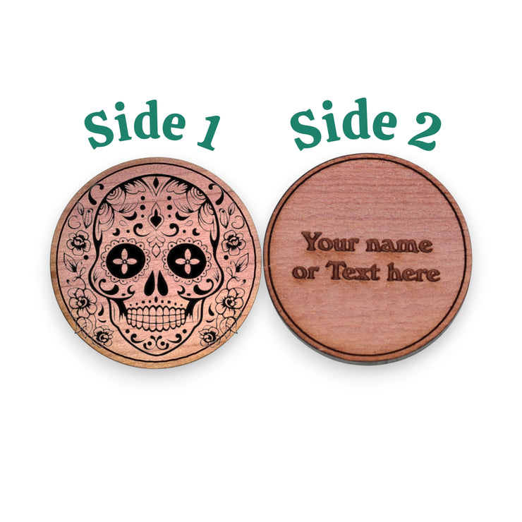 Challenge Coin - PERSONALIZED - CUSTOM - Sugar Skull day of the dead
