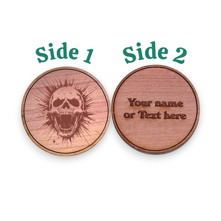 Challenge Coin - PERSONALIZED - CUSTOM - Screaming Skull