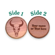 Challenge Coin - PERSONALIZED - CUSTOM - Cow Skull
