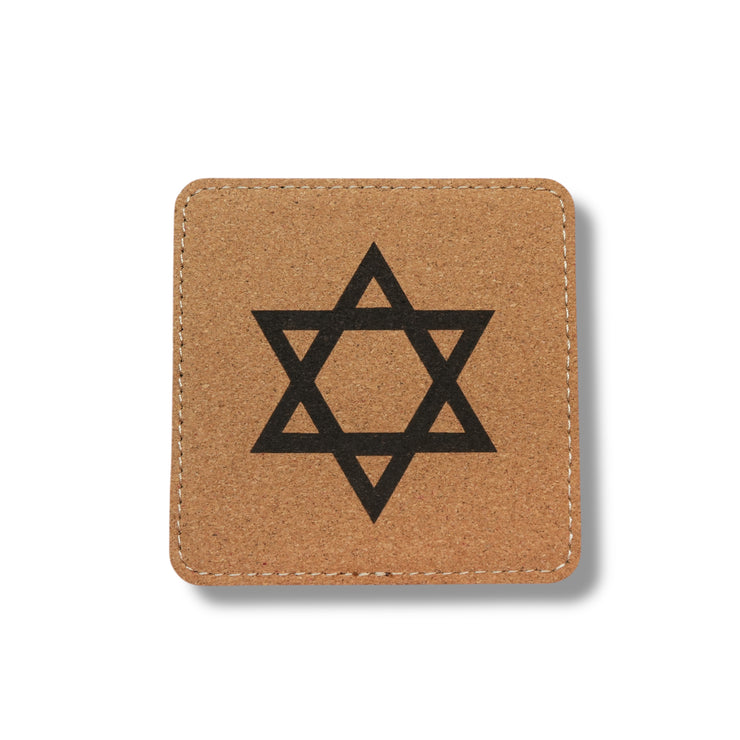 Coaster - Star of David - SET OF 2 - Leather or Stitched Cork